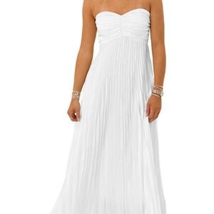 Elegant White Strapless Maxi Dress